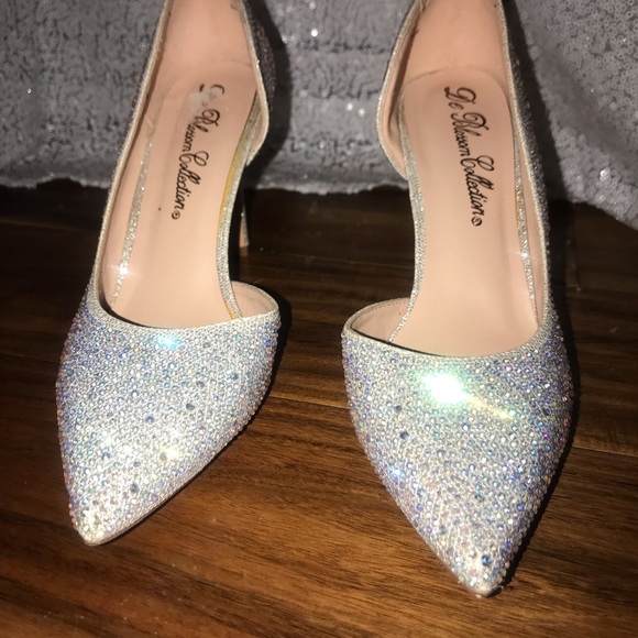 💎 Rhinestone D’orsay Pointed Toe Pumps Prom - Picture 4 of 7